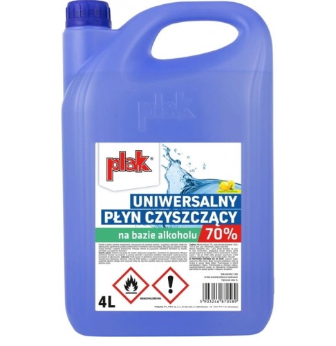 PLAK UNIVERSELLER REINIGER AUF ALKOHOLBASIS 70% 4L